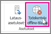Offline-tila-painike Outlook 2013:ssa