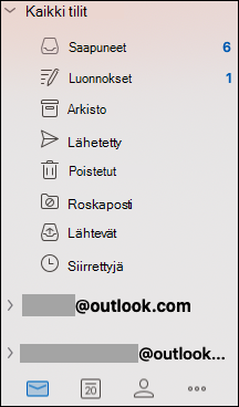 Yhdistetty Saapuneet-kansio Outlook for Macissa.