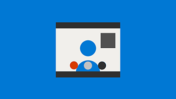 Skype-kokouksen symboli sinisellä taustalla