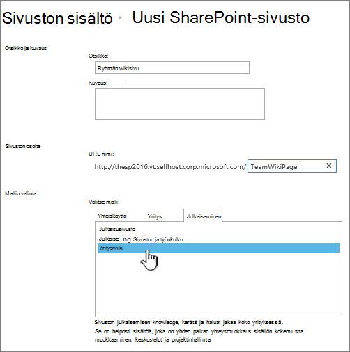 Lisää yrityswiki -kohta näkyy korostettuna