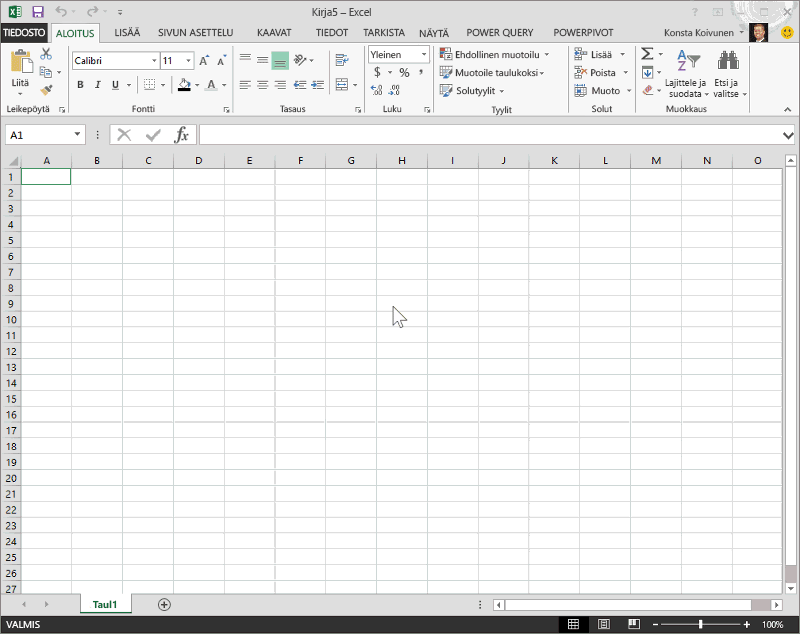 Kyselyeditorin käyttö Excelissä