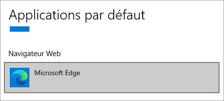 Navigateur Microsoft Edge par défaut