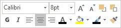 Flotteur ou mini-barre d'outils pour l'édition de texte