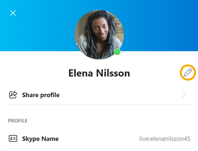 Profil dans Skype