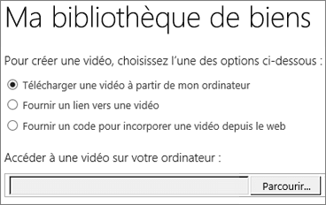 Boîte de dialogue de création d’une vidéo avec l’option Télécharger mise en évidence