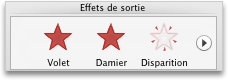 Onglet Animations, groupe Effets de sortie
