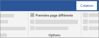 En-tête ou pied de page différent sur la première page