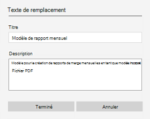 Exemple de texte de remplacement pour un fichier incorporé dans OneNote pour Windows 10.