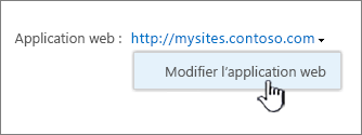 Option Modifier l’application web