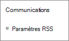 Paramètres de communications de liste (RSS)