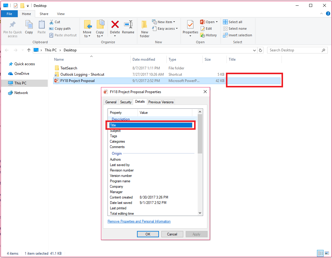 Propriétés de document Office dans l’Explorateur de fichiers de Windows