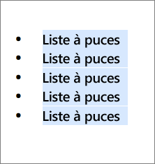 Exemple de liste à puces avec des cercles noirs