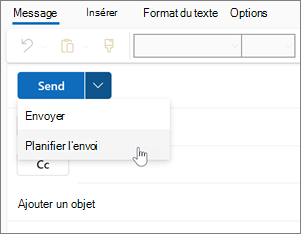Utilisation de l’envoi planifié dans le nouvel Outlook pour Windows