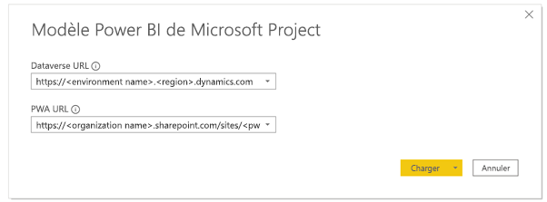 Modèle de document de Microsoft Project Power BI