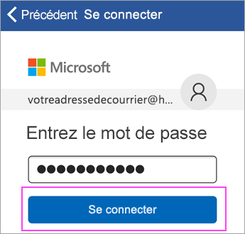 Entrez le mot de passe de votre compte