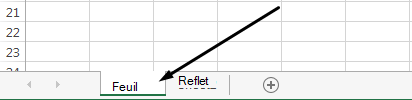 Excel onglets de feuille de calcul sont en bas de Excel fenêtre.