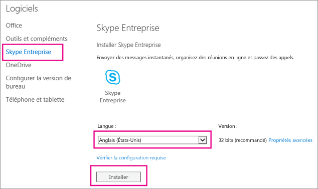 Dans la première page de l’Assistant Configuration de Skype, sélectionnez votre langue.