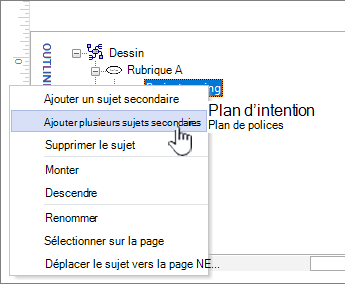 Choisissez Ajouter plusieurs rubriques dans le menu contextuel.