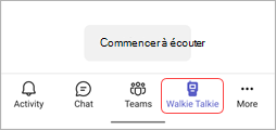 Icône Talkie-walkie dans la barre de l’application Teams