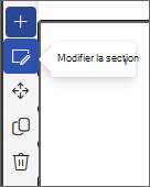 Capture d’écran du bouton Modifier la section.