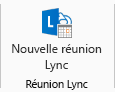 Capture d’écran de l’icône Nouvelle réunion Lync figurant dans le ruban
