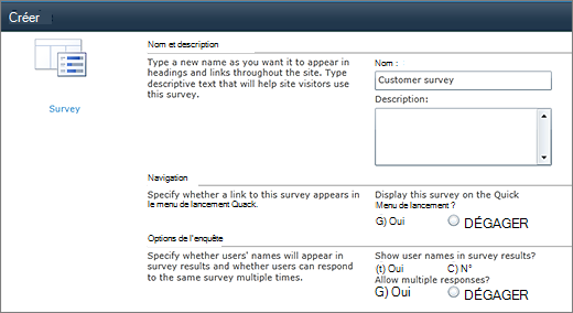 SharePoint 2010 Survey page