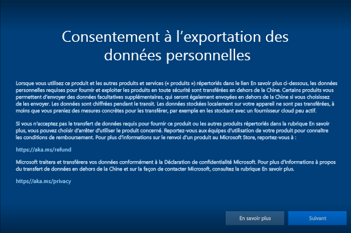 Page confidentialité Windows 10
