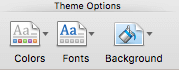 Vous pouvez modifier la couleur ou la police ou l’arrière-plan d’un thème en USIN GHTE options de thème