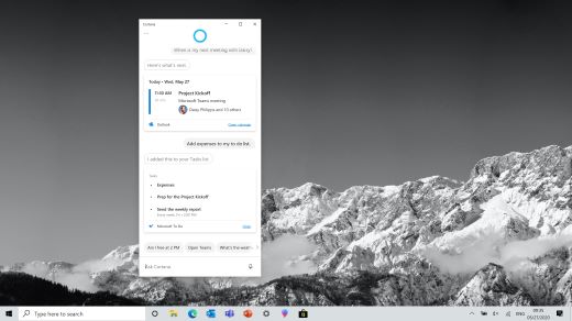 Rendu de Cortana dans Windows