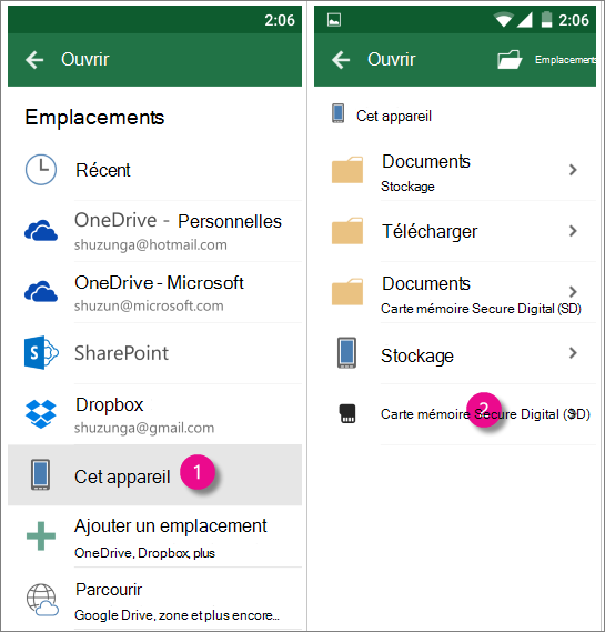 Office pour carte SD Android