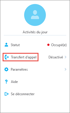 Option de forwarding d’appel d’écran d’accueil Skype Entreprise pour iOS