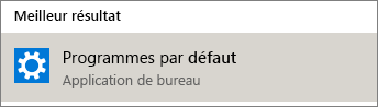 Programmes par défaut dans Windows