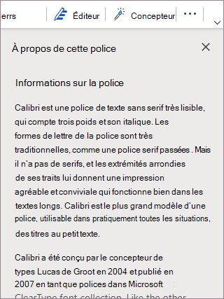 À propos de cette police