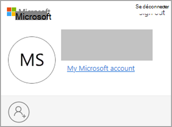 Capture d’écran de la fenêtre gestionnaire de comptes Microsoft