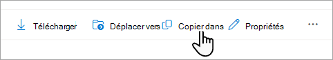 Commande Copier vers dans la barre des tâches.