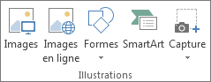 Groupe Illustrations de l’onglet Insertion dans Excel