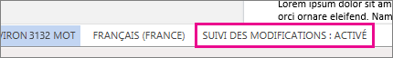 état du suivi des modifications