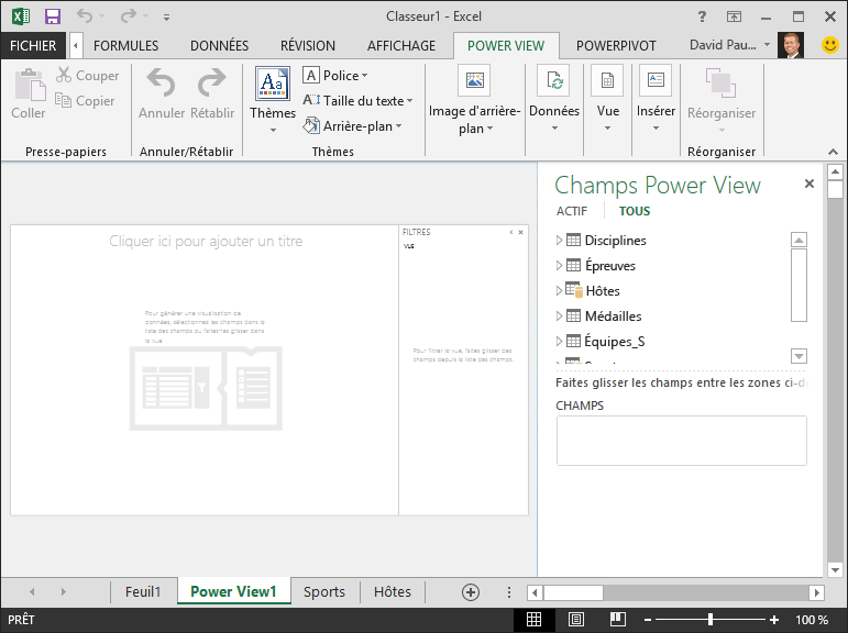 Rapport Power View vide dans Excel