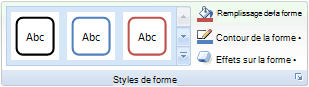Styles de formes dans le ruban Excel