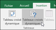 Accédez à Insérer > Tableaux croisés dynamiques suggérés pour qu’Excel crée un tableau croisé dynamique automatiquement