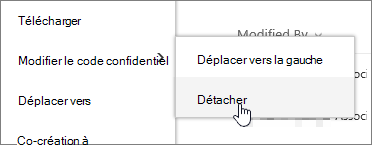 Mettre en surbrillance un fichier avec l’option Modifier l’épingle et désépingler mise en surbrillance