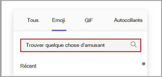 Rechercher toutes les options d’emoji.