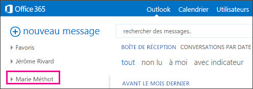 Le dossier partagé apparaît dans Outlook Web App
