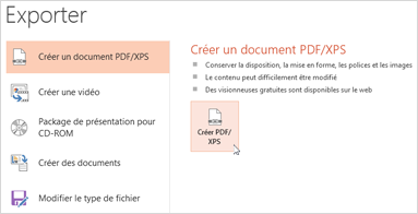 Enregistrer une présentation au format PDF