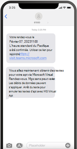 Exemple de texte de confirmation pour un rendez-vous virtuel