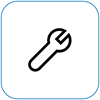 Affiche une icône de clé à molette.