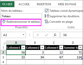 Redimensionner Un Tableau En Ajoutant Ou Supprimant Des Lignes Et Des Colonnes Excel