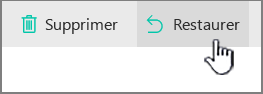 SharePoint Online - Bouton Restaurer mis en évidence