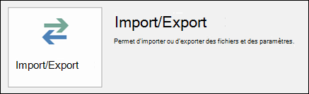 Sélectionnez Import/Export.