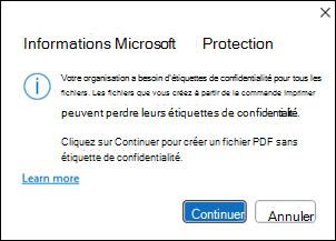 Microsoft Info Protection - Créer une fenêtre PDF